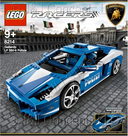 Lamborghini Lego Racers Gallardo Police Car - Lamborghini Part# LEGO8214